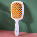 Wide Teeth Air Cushion Comb Scalp Massage Salon Hair Brush (White Orange) Newly
