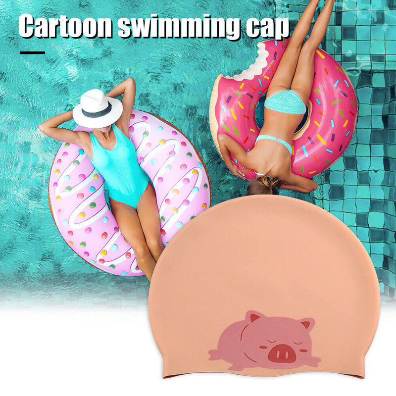 Soft Swimming Cap Silicone Girls Waterproof Sports Adults Antiskid Swim Pool