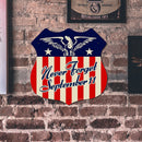 Shield American Flag Retro Metal Plate Tin Sign Plaque Poster Wall Decor