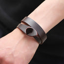 Unisex European Twine Leather Bracelet Braided Bangle Wristband (Brown)