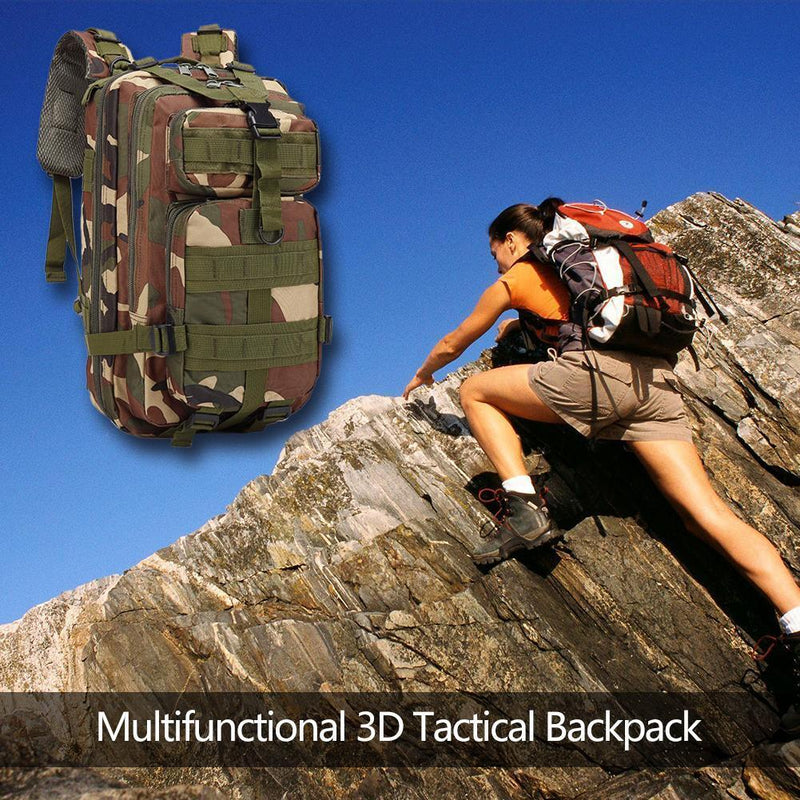 30L Outdoor Sport Waterproof Backpacks Large Storage Rucksack (Jungle Camo)