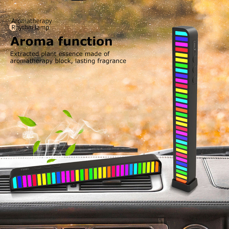 Voice-Activated Pickup Rhythm Lights RGB Stick Music Level Light (Black)