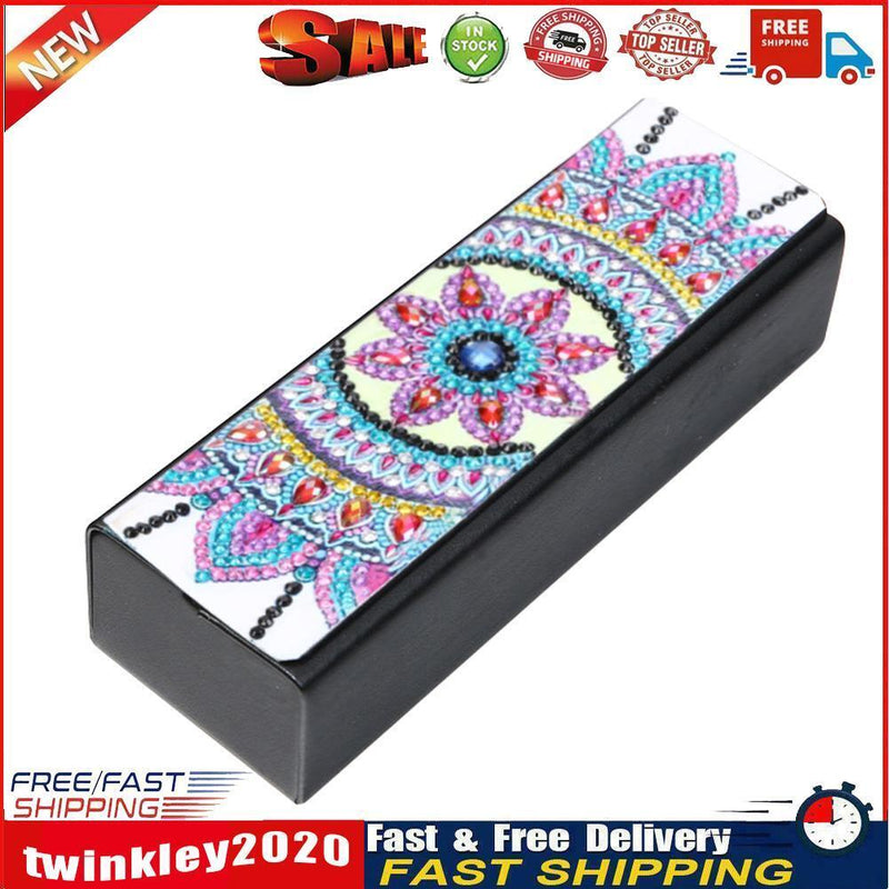 DIY Diamond Painting Leather Eyeglasses Storage Box Case Sunglasses Holder Newly
