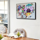 DIY Succulent Heart Oil Paint by Numbers Drawing on Canvas Pictures Home Deco