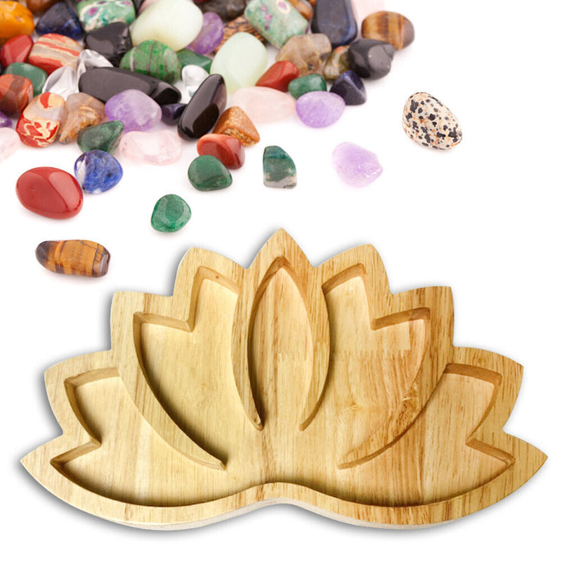Crystal Display Holder Lotus Shaped Healing Stones Tray Home Desktop Organi