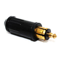 2 Pcs Black DIY 12v Cigarette Lighter Adapter European Type Male Plug  Connector