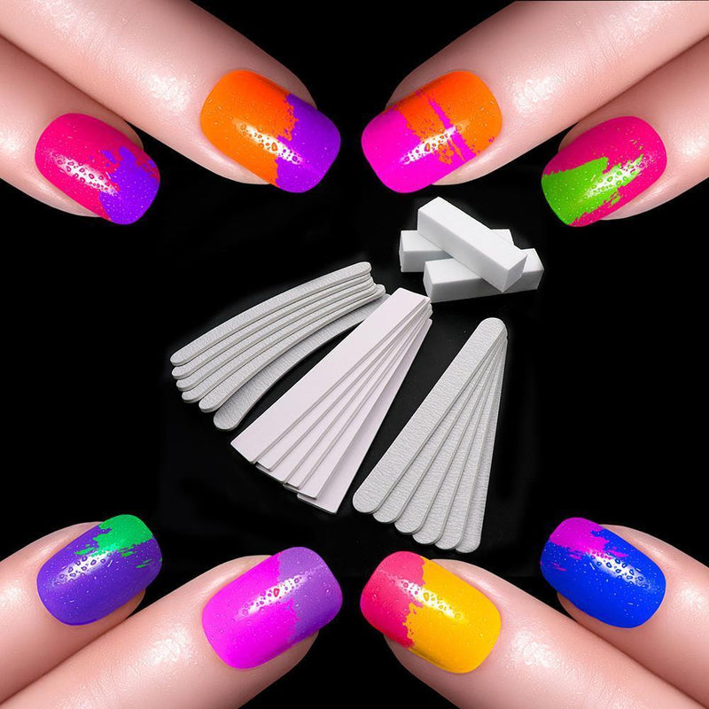21pcs/Set Nail Art Polishing Sand Files Rubbing Manicure Sponge Blocks Kit Newly