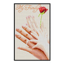 14CT Full Cross Stitch Happy Family Stamped DIY Embroidery Kits Cotton Art