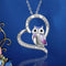 Day Heart Animal Necklace Owl Pendant Shiny Diamond Necklace I Love You Forever