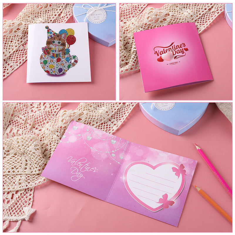 Greeting Cards Cat Special Shaped Bright Diamond Painting DIY Kit (KP005) Newly