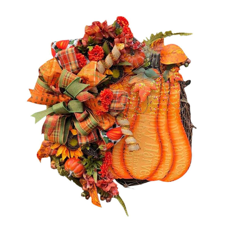 Herbstkranz Türkranz für Haustür Kürbisse Blatt Halloween Dekor Geschenk.