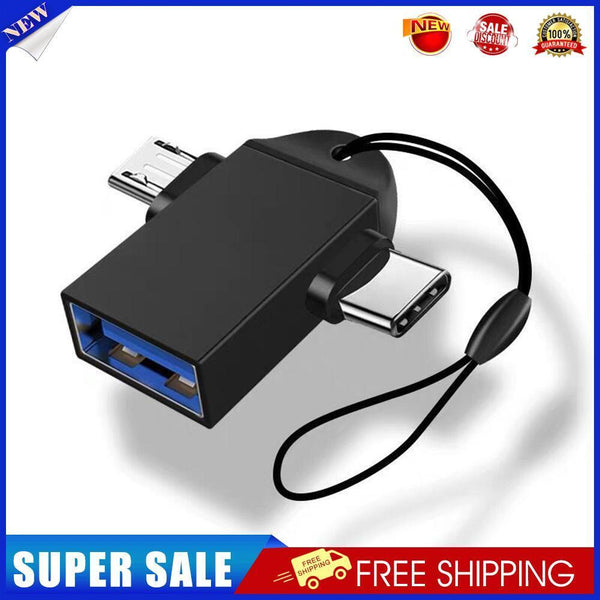 2 in 1 Micro USB Male to USB3.0 Female Cable Converter OTG Adapter (Black)