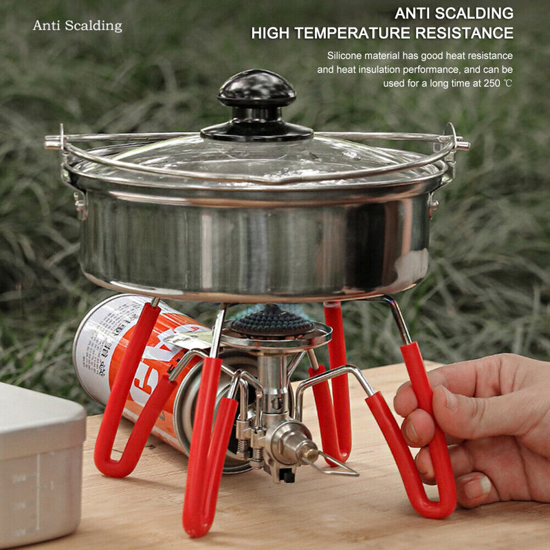 4pcs Outdoor Camping Silicone Hose Tube Cover Picnic Hiking Furnace Hose Pipe