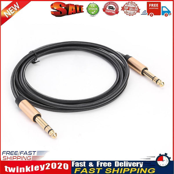 1.8m Nylon Braided 6.35mm Stereo Male to Male Cable 6.5mm Jack Audio Cable Newly