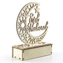 Hollowed Moon Pattern LED Light Wooden Ramadan EID Mubarak Islam Muslim Craft