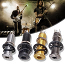 Electric Guitar Bass 1/4 inch Straight Ribbed Jack Plug Socket (Black)