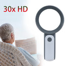30X Magnifying Glass with Light Handheld Lighted Magnifier for Seniors Reading