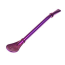 Stainless Steel Drinking Straw Reusable Sucker Spoon Filter Supply (Purple)