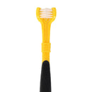 Three Sided Pet Toothbrush Dog Soft Brush Bad Breath Tartar Tool (Yellow) Newly