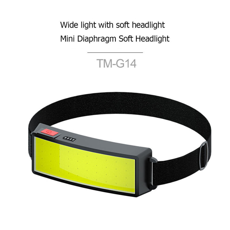 Portable COB LED Headlight Flashlight USB Rechargeable Outdoor Headlamp