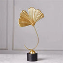 Luxury Crafts Background Decor Metal Ornaments Ginkgo Leaf Table Decoration