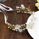 Floral Garland Bride Daisy Headwear Crystal Flower Hairband Crown Headband