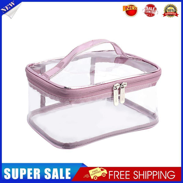 Simple Layer Waterproof Cosmetic Makeup Bags Women Toiletry Cases (Pink)