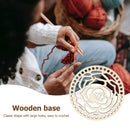 5.5" Wooden Basketball Bottom Circle Hollow Crochet for DIY Craft Making Material