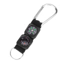 3 in 1 Outdoor Survival Tool Carabiner Key Ring with Compass+Thermometer