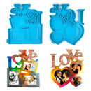 Photo Frame Mold - 2 Pieces DIY Making Photo Frame Kit - Love Heart (Blue) Newly