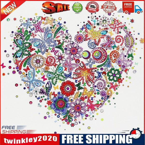 5D DIY Special Shaped Diamond Painting Heart Cross Stitch Mosaic Craft Kit