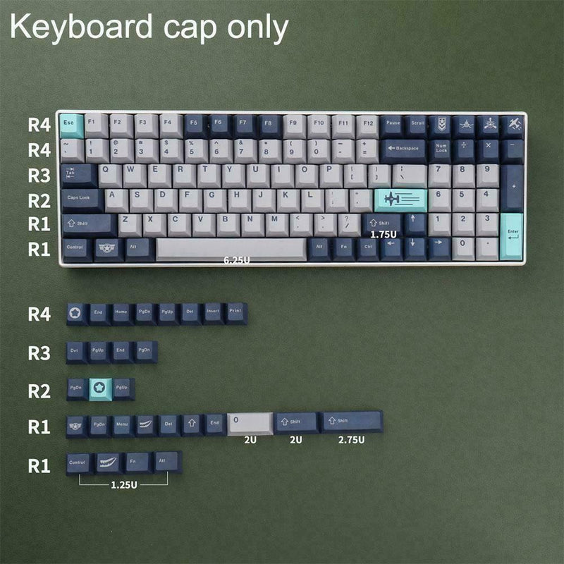 129 Keys High Content PBT Keycaps Profile GMK Pacific Colorway V3N4