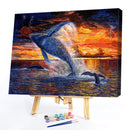 Whale Jumping out Water Oil Paint By Numbers Kit DIY Acrylic Painting Art
