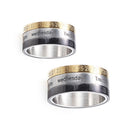 Time Spinner Biker Titanium Steel Rotatable Punk 3 Part Roman Numerals Rings