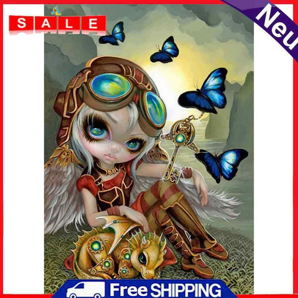 Oil Paint By Numbers Big Eyes Elf Coloring Picture Digital Drawing