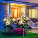 2x LED Solar Garden Orchid Light Waterproof Landscape Fence Decor (White) Newly