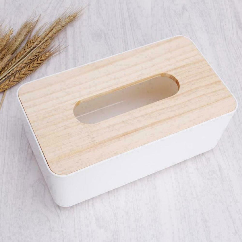 Tissue Box Dispenser Paper Storage Holder Napkin Case Wooden Organizer D6P6
