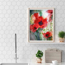 Diamond Painting 5D Full Square Drill Mosaic DIY Red Flower Kit for Bedroom