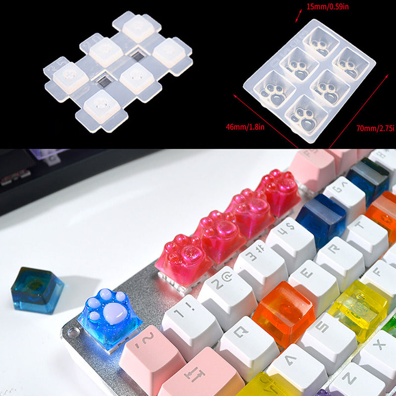 Keycaps Mold Set - Handmade Crystal Key Caps Molds Making Tools with Key Puller