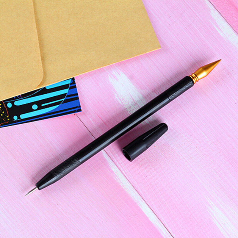 Scratch Art Crafts Tools Kit with Stick Scraper Pen Brush for Scraping Pain
