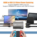 HDMI-compatible Video Capture Card USB 3.0 Loop-out For Nintendo Switch PS4 5