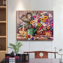 Table Flower Oil Paint By Numbers Kit DIY Drawing Picture for Adults Home Dec