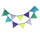 12 Flags 3.2m Colorful Cotton Fabric Garland Pennant Flags Banner Garland Hoc