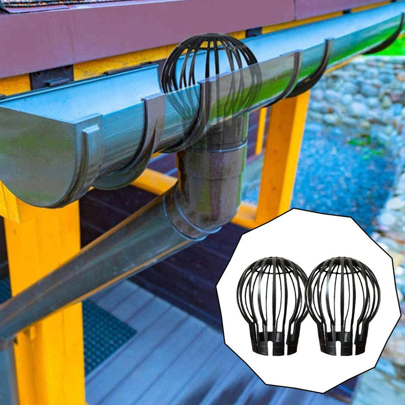 2pcs Gutter Downpipe Pipe Filter Dirt Guard Leaf and Debris Protection Cover`