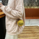 Casual Ball Shaped Shoulder Tote Women Leather Plush Crossbody Bag (Yellow)