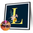 Diamond Painting 5D Full Round Drill Mosaic DIY Sunflower Letter Kit Wall Dec