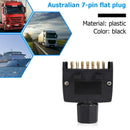 Black 7 Pin Flat AU Trailer Male Plug Socket Connector Adapter for RV Truck