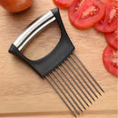 Stainless Steel Onion Fork Pine Meat Tomatoes Cutting Safe Auxiliary Holder Kitchens
