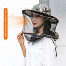 Outdoor Fishing Camp Cap Anti Mosquito Bee Sunshade Net Protector Hat (B) Newly