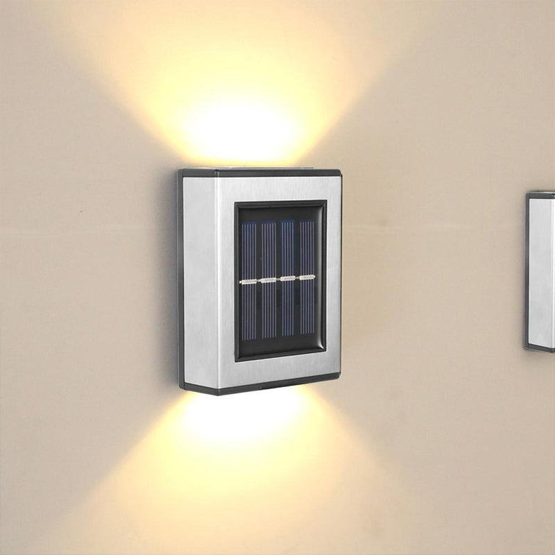 8pcs LED Solar Light Wall-Mounted Waterproof Garden Lamps (White Light)
